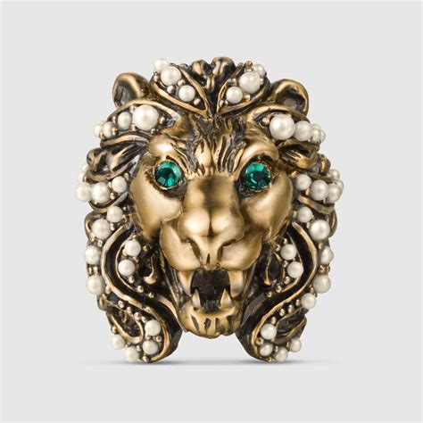 lion head necklace gucci|lion ring gucci.